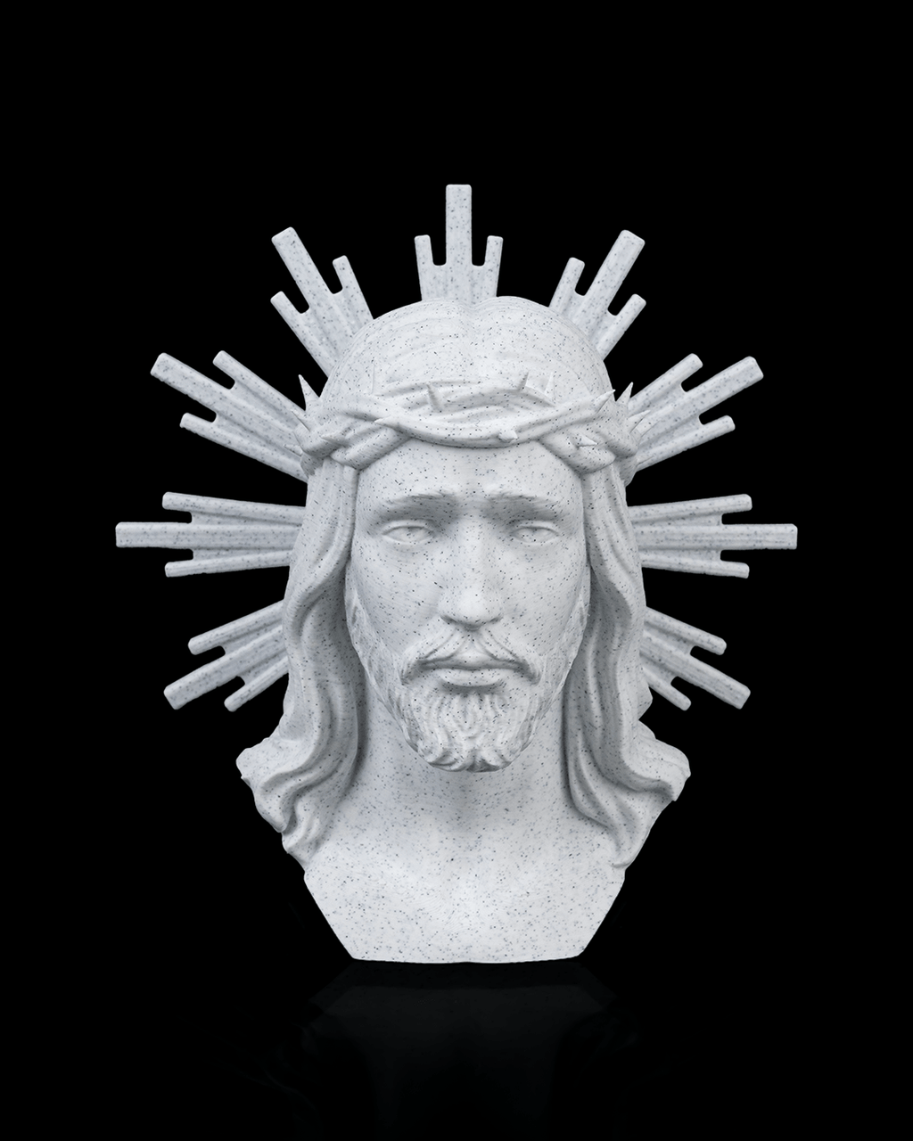 Divine Grace | 22cm Jesus Christ Bust with Golden Crown of Thorns & Radiant Halo