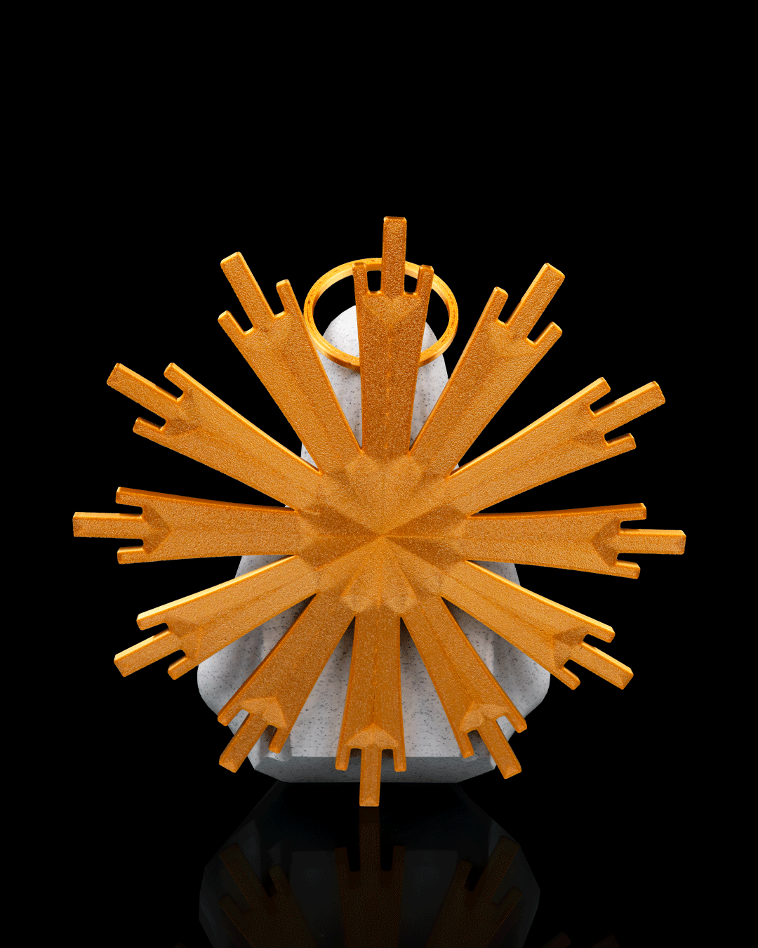 Heavenly Grace | Virgin Mary Praying Statue with Golden Sunburst Halo | 22cm & 36cm