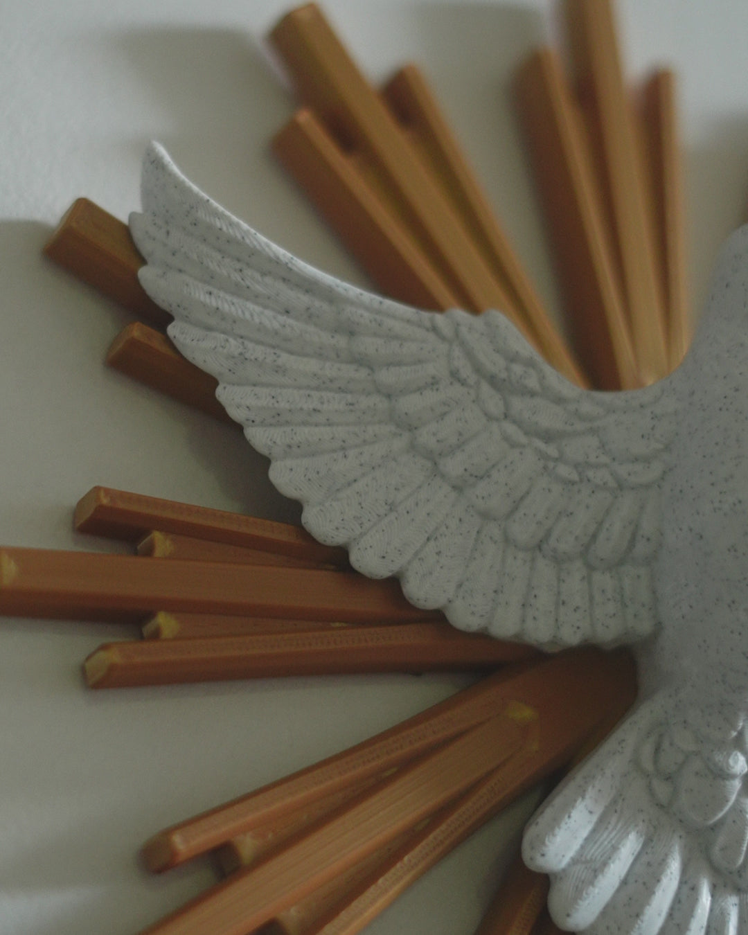 Divine Peace | 22cm Holy Spirit Dove with Golden Sunburst Halo Wall Décor